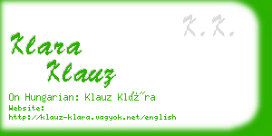 klara klauz business card